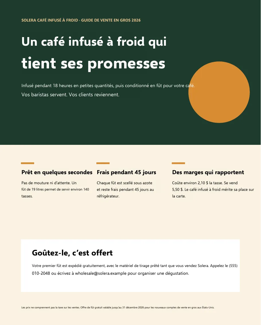 Français translation: A wholesale brochure, in French